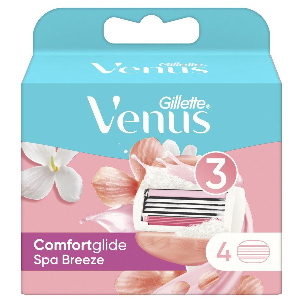 Skustuvo galvutės moterims Gillette Venus ComfortGlide Spa Breeze, 4 vnt. kaina ir informacija | Skutimosi priemonės ir kosmetika | pigu.lt