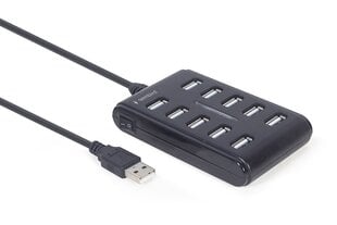 Gembird UHB-U2P10P-01, USB 2.0 цена и информация | Адаптеры, USB-разветвители | pigu.lt