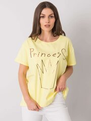 Marškinėliai moterims Fancy FA-TS-7121.88P, geltoni kaina ir informacija | Marškinėliai moterims | pigu.lt