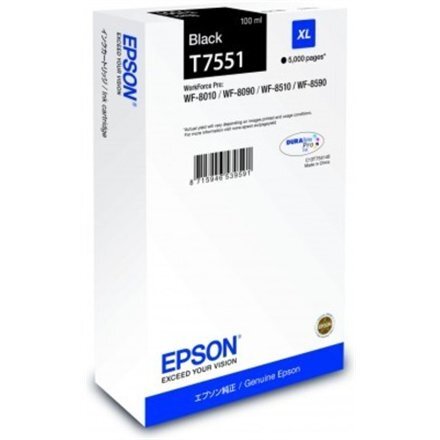 EPSON WF-8xxx Series Ink Cartridge XL Black kaina ir informacija | Kasetės rašaliniams spausdintuvams | pigu.lt