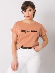Marškinėliai moterims Fancy, smėlio spalvos kaina ir informacija | Marškinėliai moterims | pigu.lt