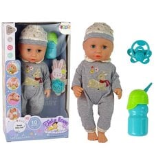 Baby Doll Pee Sound Pacifier lėlė,pilka Lean toys kaina ir informacija | Žaislai mergaitėms | pigu.lt