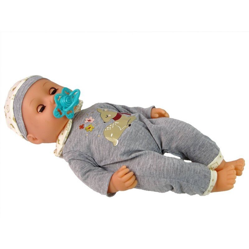 Baby Doll Pee Sound Pacifier lėlė,pilka Lean toys kaina ir informacija | Žaislai mergaitėms | pigu.lt
