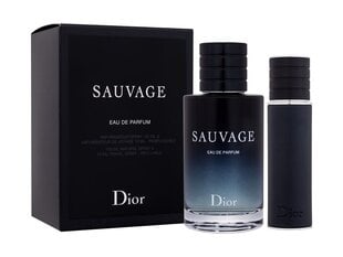 Rinkinys Christian Dior Sauvage EDP vyrams: kvapusis vanduo 100 ml + mini 10 ml цена и информация | Мужские духи | pigu.lt