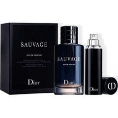 Rinkinys Christian Dior Sauvage EDP vyrams: kvapusis vanduo 100 ml + mini 10 ml цена и информация | Мужские духи | pigu.lt