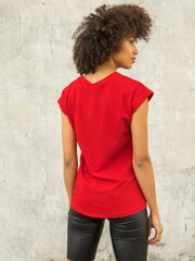 Marškinėliai moterims Basic Feel Good, raudoni цена и информация | Женские футболки | pigu.lt