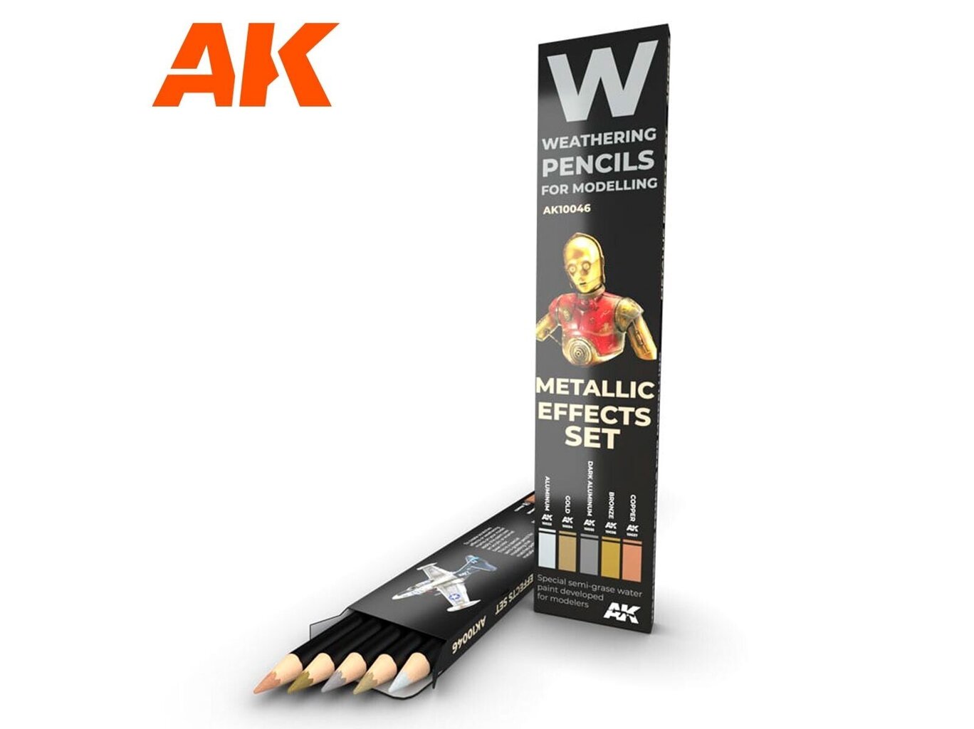 Spalvoti pieštukai AK Interactive Metallics Effect Set, AK10046 kaina ir informacija | Piešimo, tapybos, lipdymo reikmenys | pigu.lt
