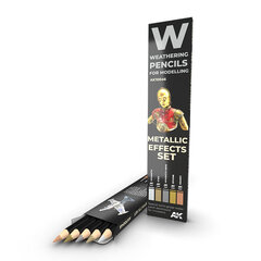 AK Interactive - Weathering Pencils Metallics Effect Set, AK10046 цена и информация | Принадлежности для рисования, лепки | pigu.lt