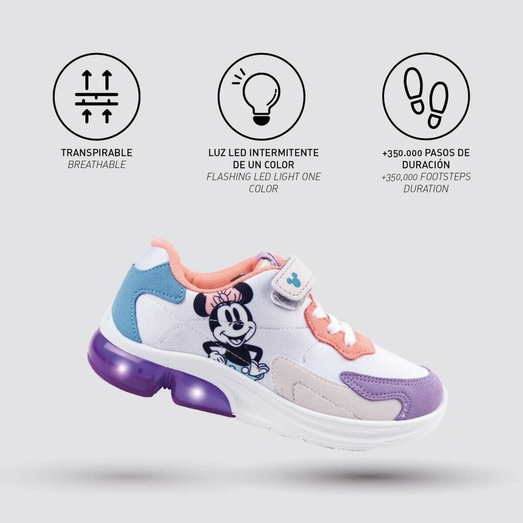 Sportbačiai vaikams su LED Minnie Mouse kaina ir informacija | Sportiniai batai vaikams | pigu.lt