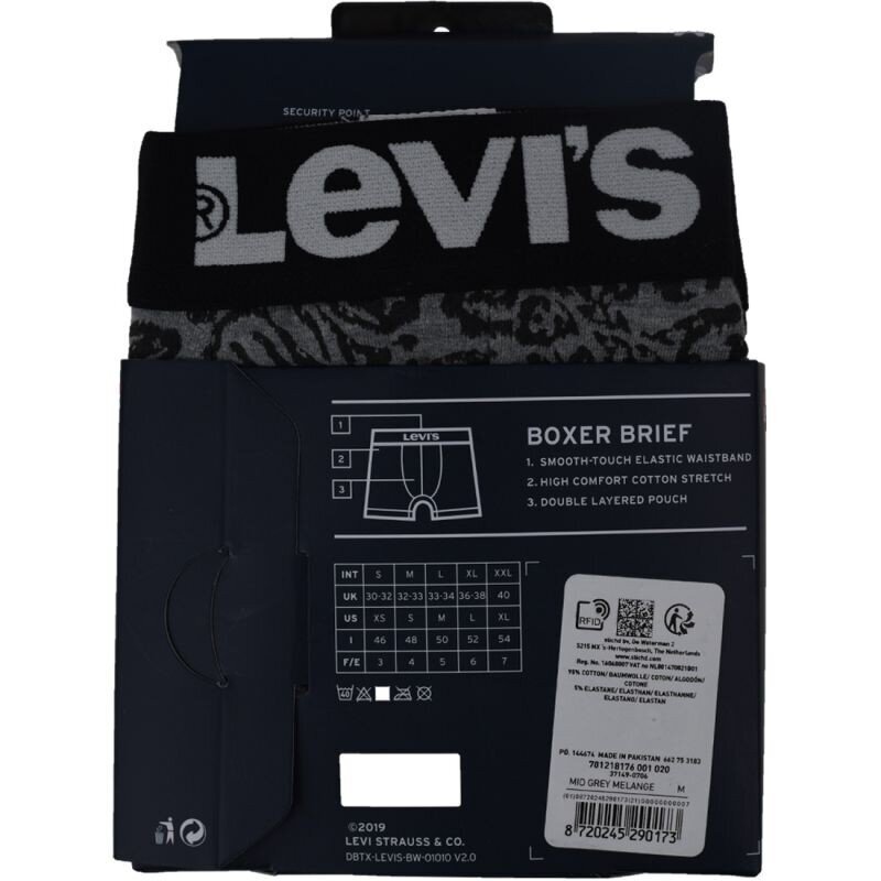 Levi's trumpikės vyrams Boxer Briefs M 37149-0706, įvairių spalvų, 2 vnt kaina ir informacija | Trumpikės | pigu.lt