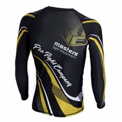 MMA marškinėliai Masters Rashguard, juodi/geltoni цена и информация | Боевые искусства | pigu.lt