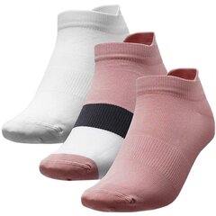 Kojinės moterims 4F W H4L22 SOD002 56S + 90S + 10, rožinės-baltos, 3 vnt. kaina ir informacija | Moteriškos kojinės | pigu.lt
