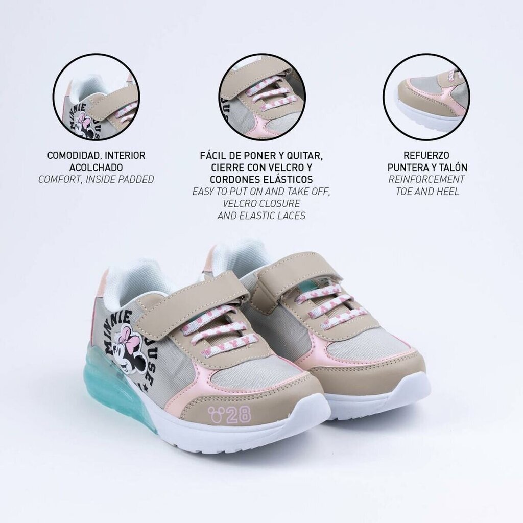 Sportbačiai vaikams su LED Minnie Mouse цена и информация | Sportiniai batai vaikams | pigu.lt