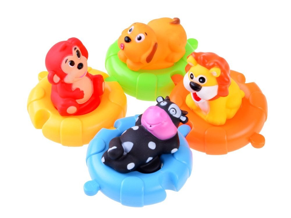 Vonios žaislai, gyvūnai ant plaukiojančių plaustų kaina ir informacija | Žaislai kūdikiams | pigu.lt