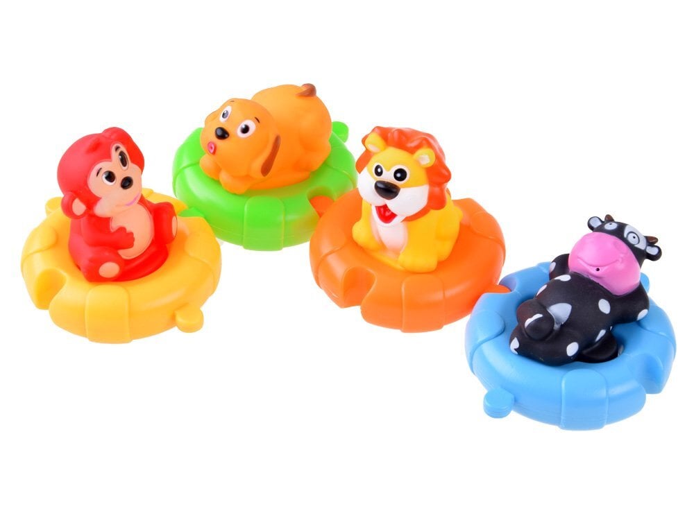 Vonios žaislai, gyvūnai ant plaukiojančių plaustų kaina ir informacija | Žaislai kūdikiams | pigu.lt