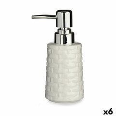 Дозатор мыла, керамика, серебристый, белый, 6 штук (150 мл) цена и информация | Аксессуары для ванной комнаты | pigu.lt