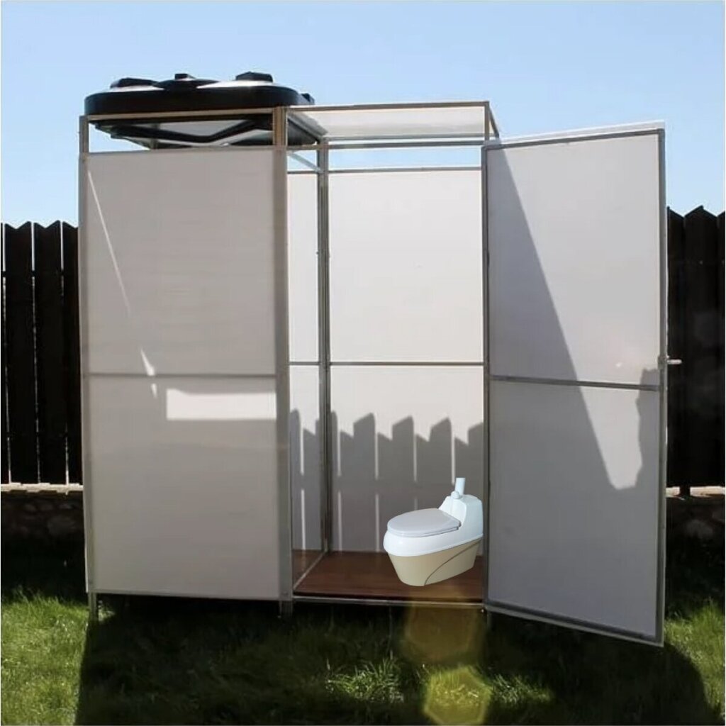 Lauko dušas Modul + lauko tualetas, pilka kaina ir informacija | Sodo nameliai, malkinės, pastogės | pigu.lt