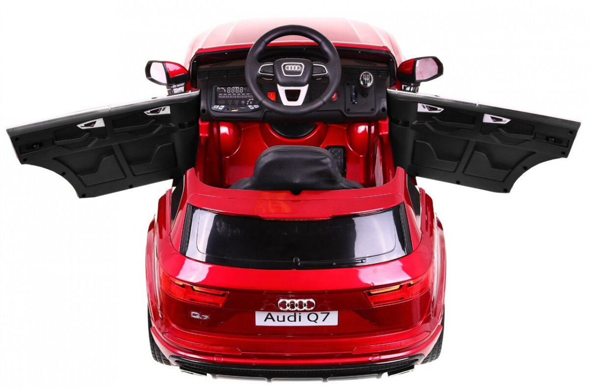 Vienvietis elektromobilis Audi Q7, raudonas kaina ir informacija | Elektromobiliai vaikams | pigu.lt