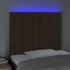 Galvūgalis su LED vidaXL, Audinys, 100x5x118/128cm, tamsiai ruda kaina ir informacija | Lovos | pigu.lt