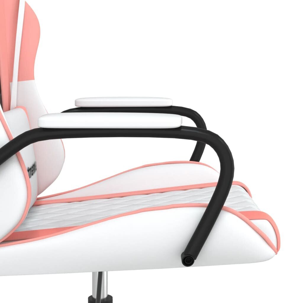 Masažinė žaidimų kėdė vidaXL, balta/rožinė kaina ir informacija | Biuro kėdės | pigu.lt