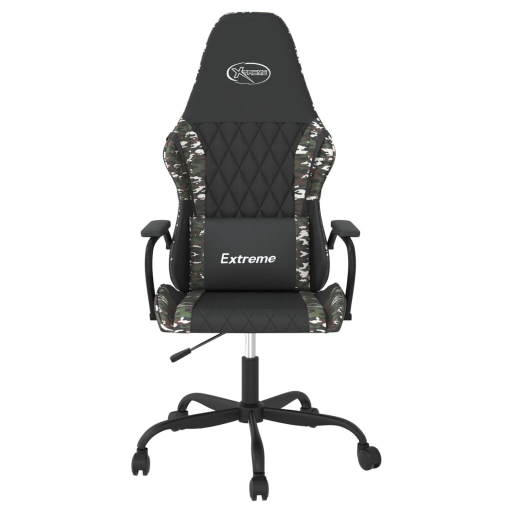 Masažinė žaidimų kėdė vidaXL, juoda/kamufliažinė spalva kaina ir informacija | Biuro kėdės | pigu.lt
