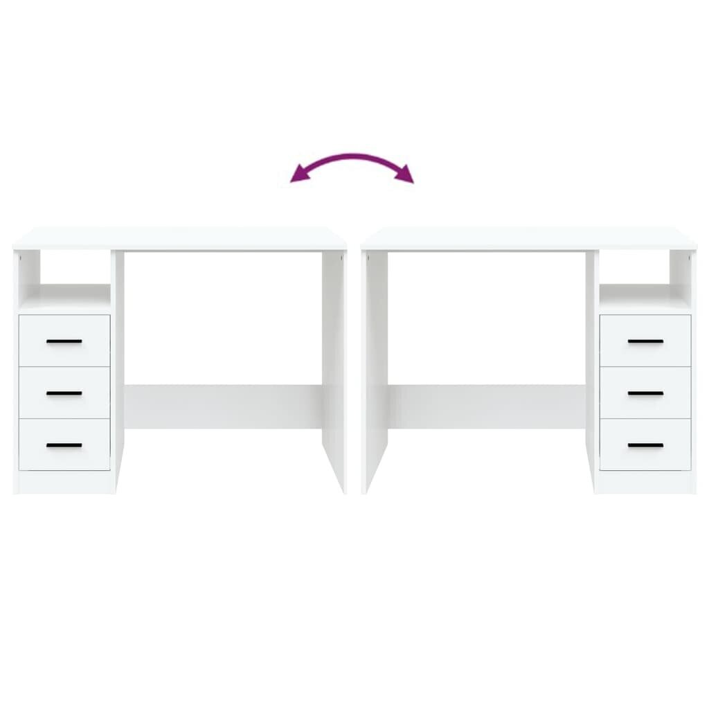 Rašomasis stalas vidaXL, baltas kaina ir informacija | Kompiuteriniai, rašomieji stalai | pigu.lt