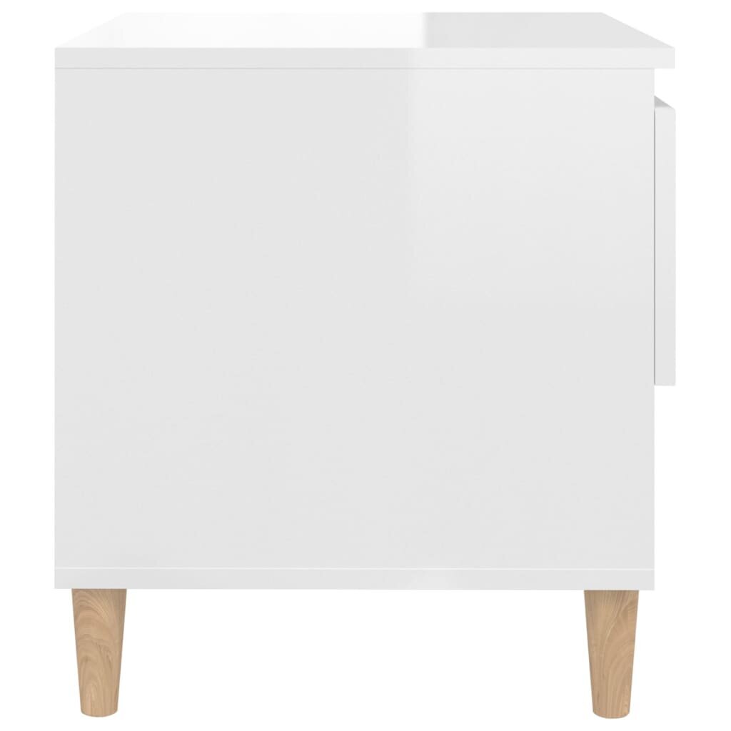 Naktiniai staliukai vidaXL, Apdirbta mediena, 2vnt., 50x46x50cm, balta blizgi spalva kaina ir informacija | Spintelės prie lovos | pigu.lt