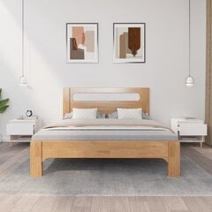Naktiniai staliukai vidaXL, Apdirbta mediena, 2vnt., 50x46x50cm, balta kaina ir informacija | Spintelės prie lovos | pigu.lt