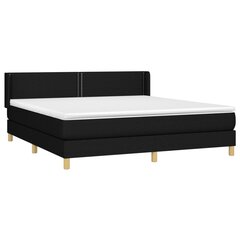 Кровать с матрасом/пружины/LED подсветка vidaXL, черная, 180x200 см цена и информация | Кровати | pigu.lt