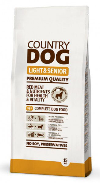 Sausas maistas vyresnio amžiaus šunims Country Dog Light Senior, 15 kg kaina ir informacija | Sausas maistas šunims | pigu.lt