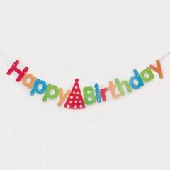Spalvota gimtadienio girlianda Happy Birthday, 14vnt цена и информация | Праздничные декорации | pigu.lt