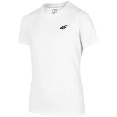 Marškinėliai 4F Jr HJZ22 JTSM001 10S, balti kaina ir informacija | Marškinėliai berniukams | pigu.lt