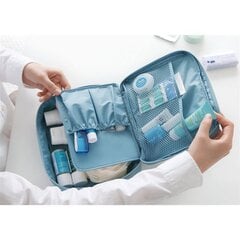 Kosmetinė, išskleidžiama, kelioninis reikmenų krepšys, šviesiai mėlynos spalvos kaina ir informacija | Kosmetinės, veidrodėliai | pigu.lt