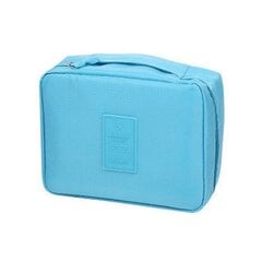 Косметичка, раскладная, дорожная сумка для аксессуаров, светло-синяя цена и информация | Косметички, косметические зеркала | pigu.lt
