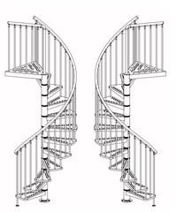 Spiraliniai laiptai, Diametras Ø 125 cm.Aukštis rinkinys: 246-286 cm kaina ir informacija | Laiptai | pigu.lt