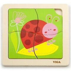 Medinė dėlionė Viga Ladybird (3153) 1402 kaina ir informacija | Žaislai kūdikiams | pigu.lt