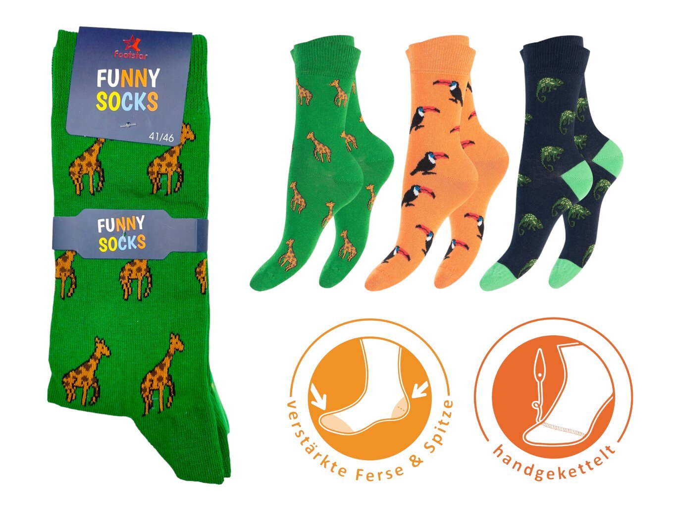 Цветные носки унисекс Footstar Funny Socks 79044, 3 пары. цена | pigu.lt