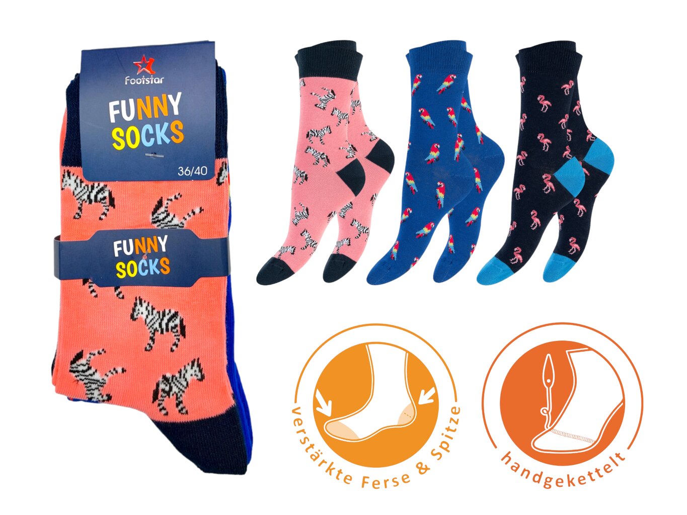 Цветные носки унисекс Footstar Funny Socks 79044, 3 пары., 41-46 цена |  pigu.lt