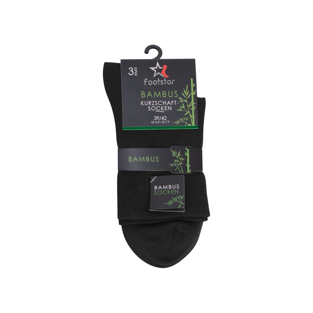 Bambukinės kojinės vyrams Footstar 79519, juodos, 3 poros kaina ir informacija | Vyriškos kojinės | pigu.lt