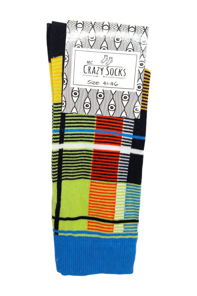 Šukuotinės medvilnės kojinės Crazy Socks, įvairių spalvų цена и информация | Vyriškos kojinės | pigu.lt