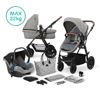 Prekė su pažeidimu.Universalus vežimėlis Kinderkraft 3in1 XMOOV, Grey цена и информация | Товары с повреждениями | pigu.lt