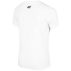 Marškinėliai berniukams 4F Jr HJZ22-JTSM002 10S, balti kaina ir informacija | Marškinėliai berniukams | pigu.lt
