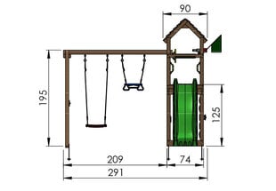 Детская площадка Jungle Gym Cocoon 2-Swing цена и информация | Детские игровые домики | pigu.lt