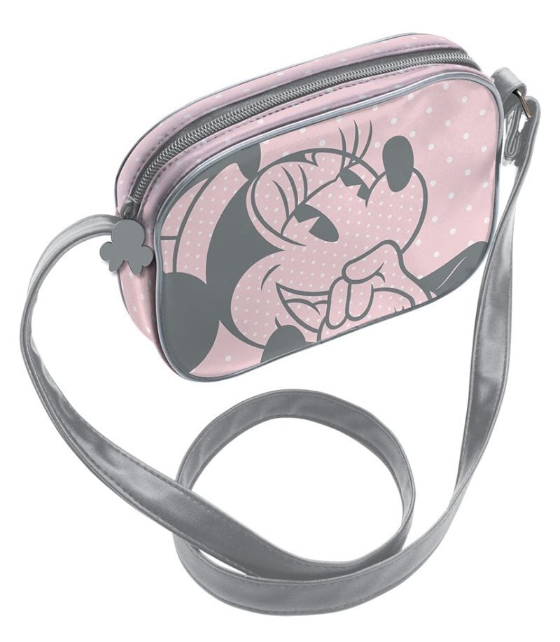Rankinė per petį Pelytė Minė (Minnie Mouse), rožinė/pilka kaina ir informacija | Kuprinės mokyklai, sportiniai maišeliai | pigu.lt