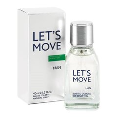 Benetton Let's Move Man EDT для мужчин 40 ml цена и информация | Мужские духи | pigu.lt