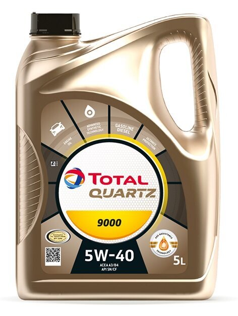 Total Quartz 9000 5W-40 variklių alyva, 5L kaina ir informacija | Variklinės alyvos | pigu.lt