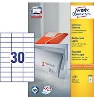 Lipnios etiketės Avery A4, 70x29,7mm. цена и информация | Kanceliarinės prekės | pigu.lt