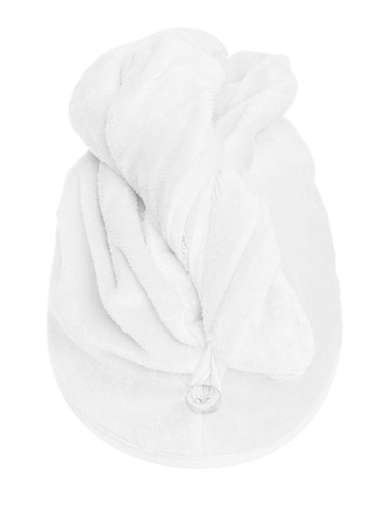 Plaukų rankšluostis turbanas, baltas kaina ir informacija | Rankšluosčiai | pigu.lt