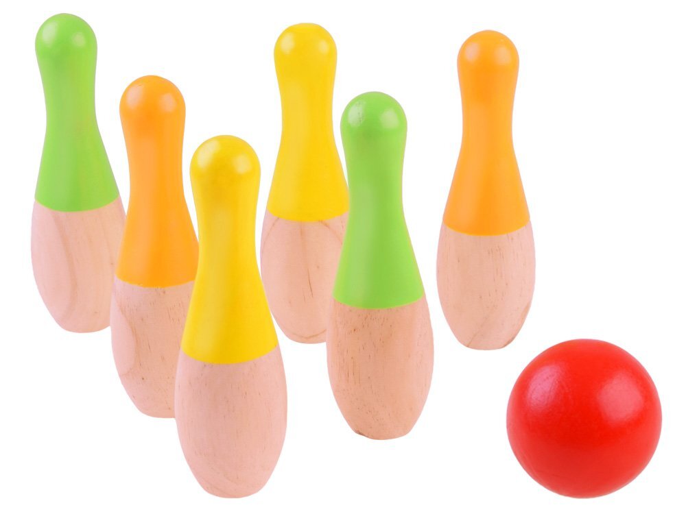 Mediniai boulingo kėglių rinkinys kaina ir informacija | Lavinamieji žaislai | pigu.lt