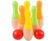 Mediniai boulingo kėglių rinkinys kaina ir informacija | Lavinamieji žaislai | pigu.lt